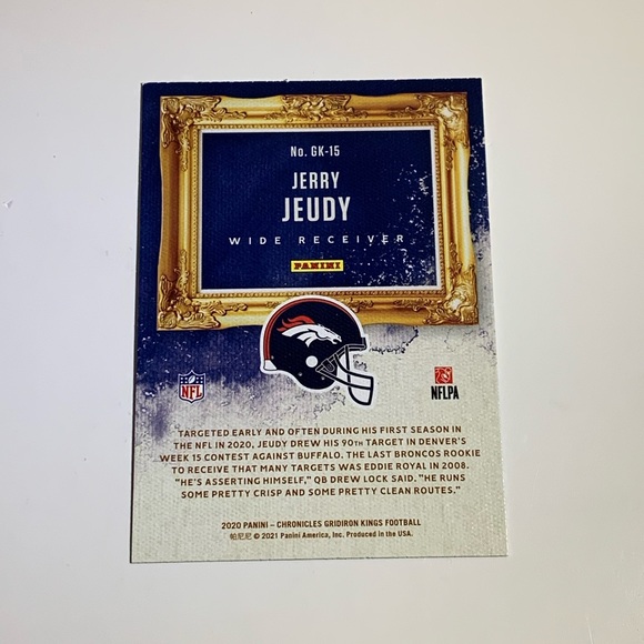 🏈 5/$10 2020 PANINI CHRONICLES GRIDIRON KINGS #GK-15 JERRY JEUDY ROOKIE CARD 🏈 - Picture 2 of 2